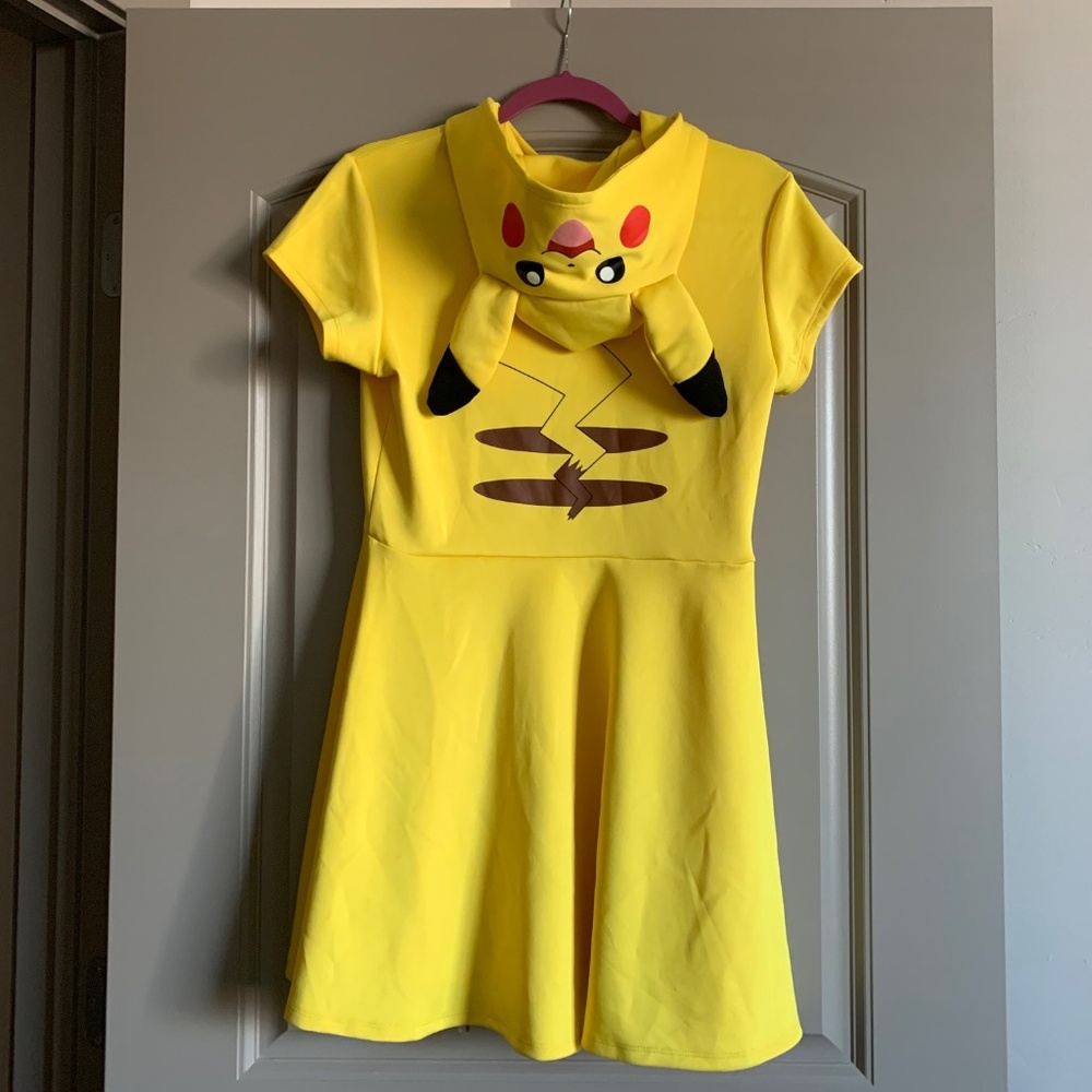 Pikachu dress, ears and tail Halloween costume